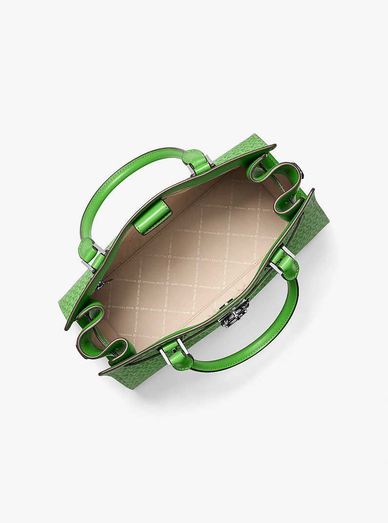 Hamilton Medium Signature Logo Satchel in JUNGLE | Michael Kors
