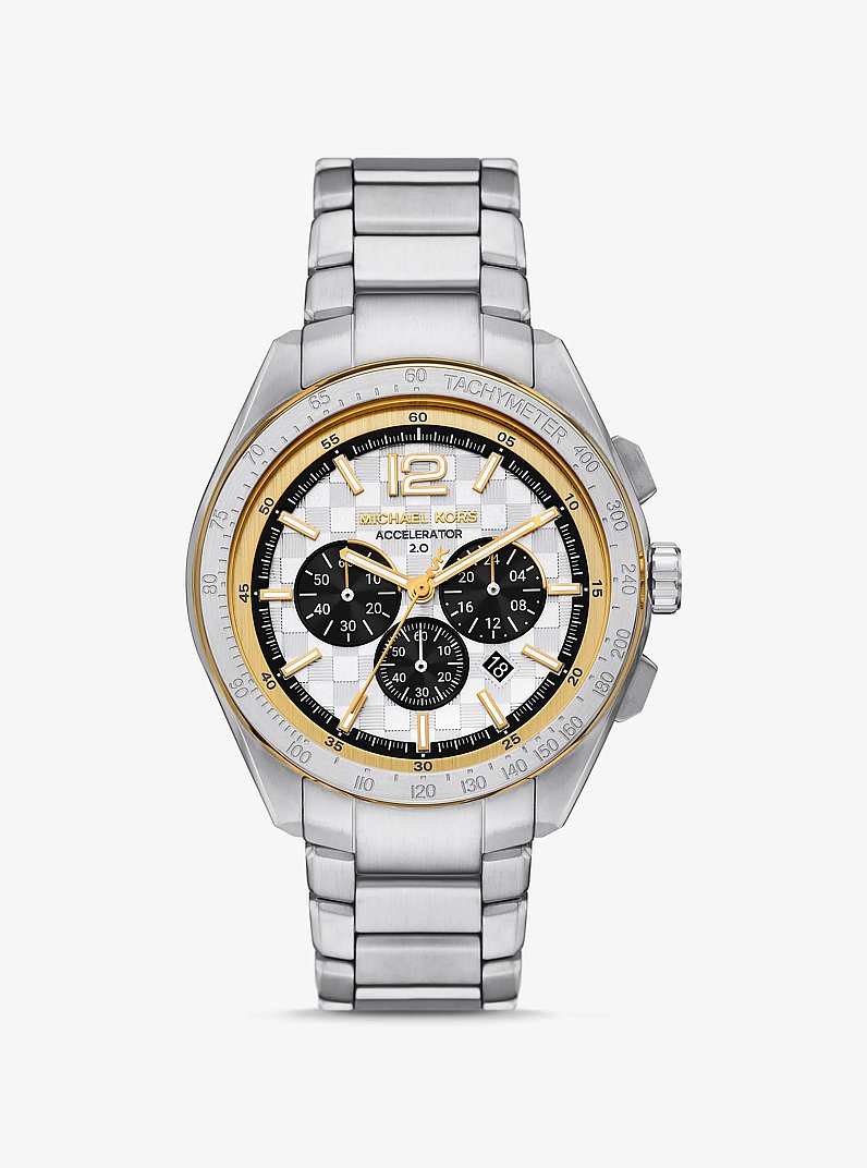Oversized Accelerator 2.0 Silver-Tone Watch in TWO TONE | Michael Kors