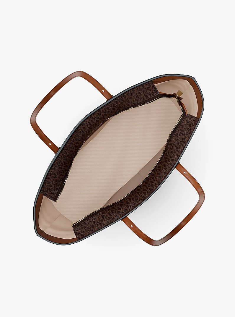 Quinn Large Signature Logo Tote Bag in BRN/ACORN | Michael Kors