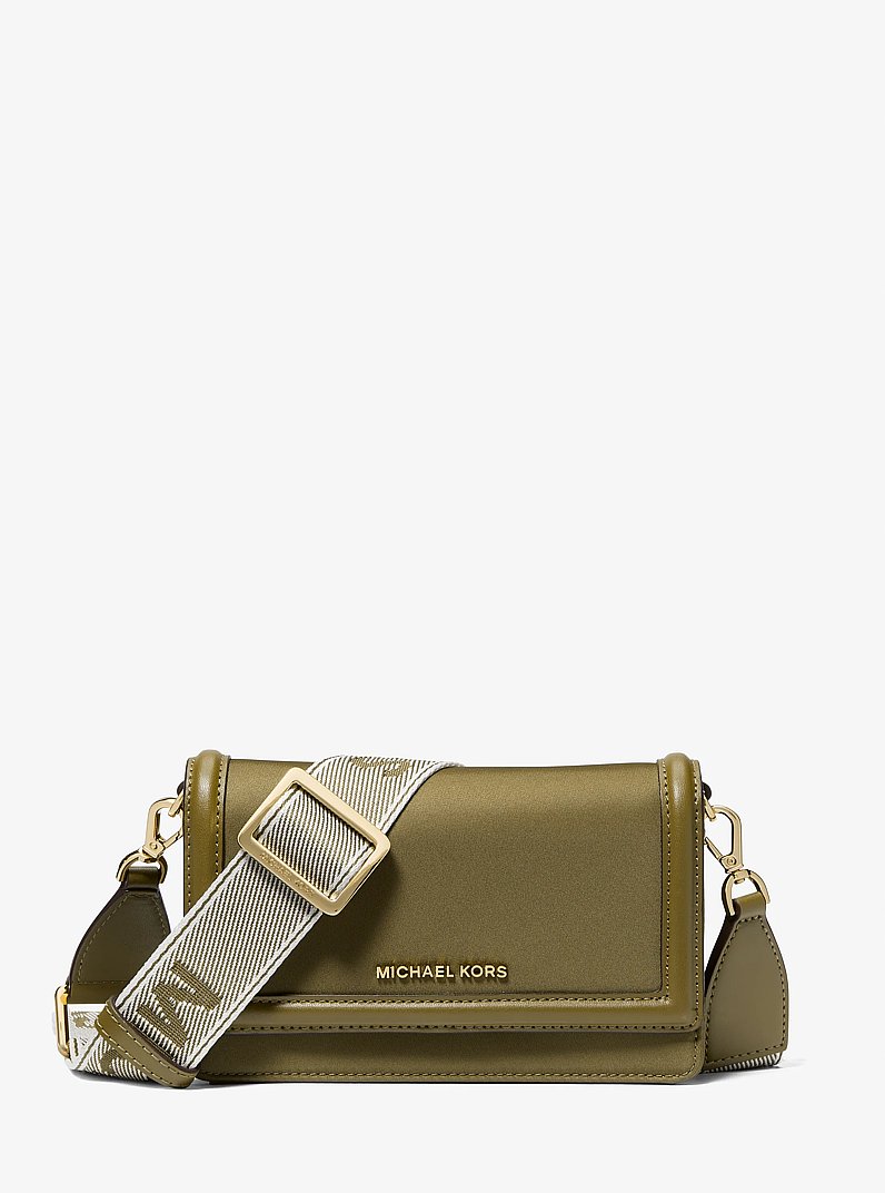 Petit sac &agrave; bandouli&egrave;re Jet Set en gabardine de nylon pour t&eacute;l&eacute;phone intelligent in VERT SAFARI | Michael Kors