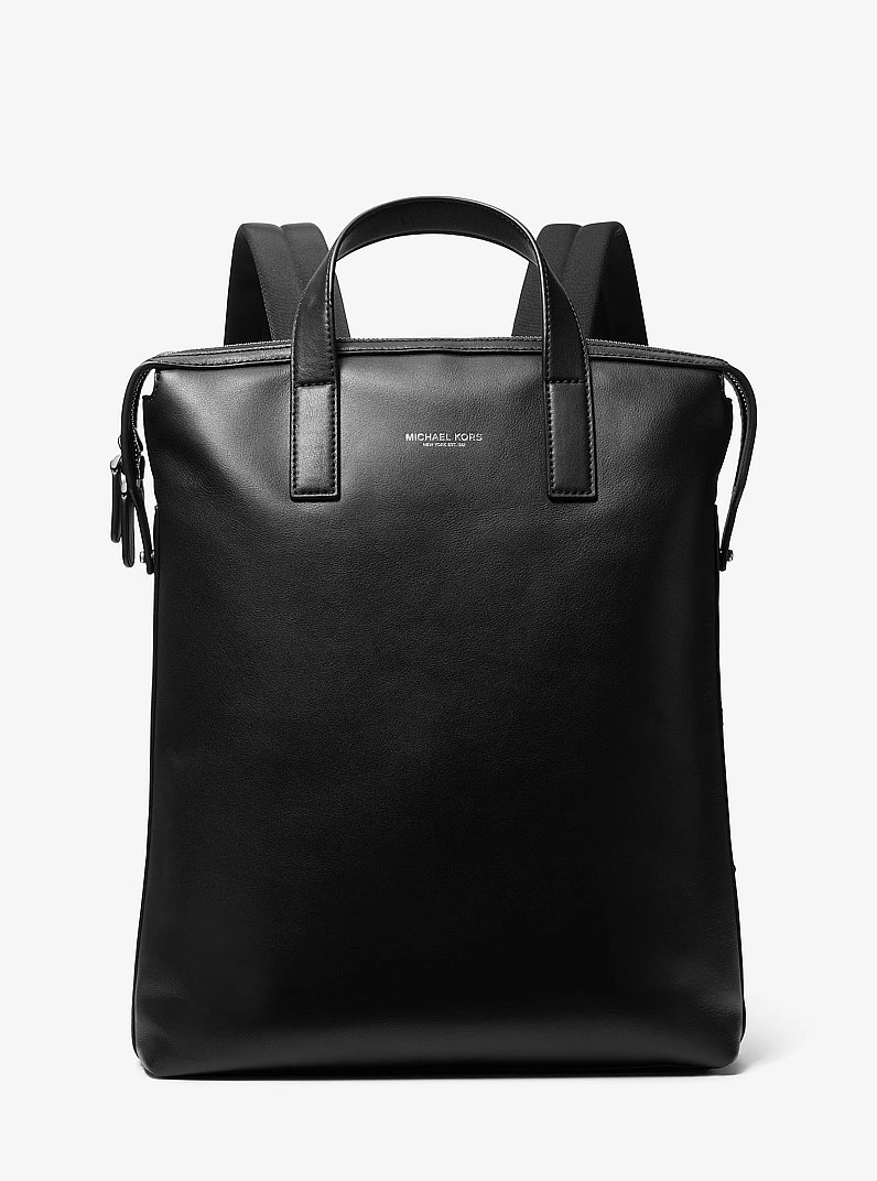 Nicholas Leather Convertible Backpack in BLACK | Michael Kors