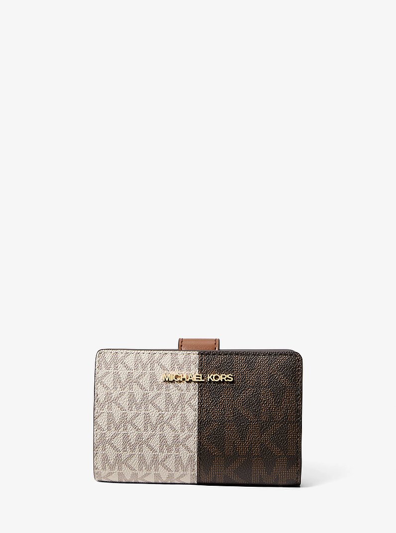 Jet Set Medium Two-Tone Logo Wallet in BROWN MULTI - Sale  display picture 3