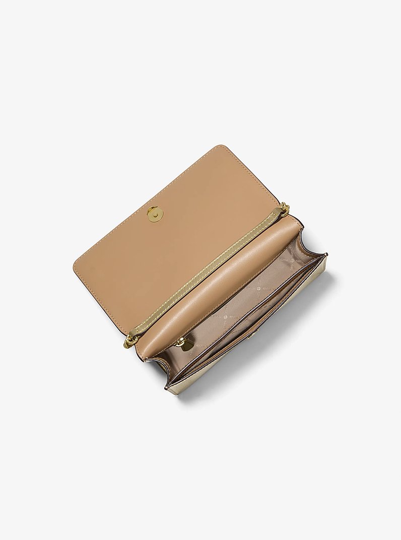 Jet Set Travel Medium Metallic Crossbody Bag in PALE GOLD | Michael Kors