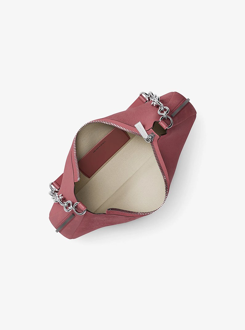 Pochette Nolita media in nabuk con catena in PALISSANDRO | Michael Kors