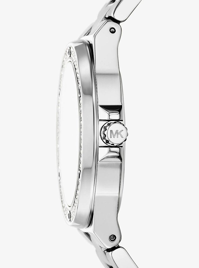 Lennox Pav&eacute; Silver-Tone Watch in SILVER | Michael Kors