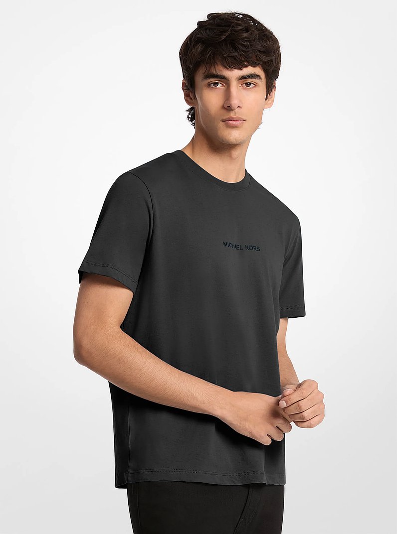 Graphic Logo Cotton T-Shirt in NOIR | Michael Kors