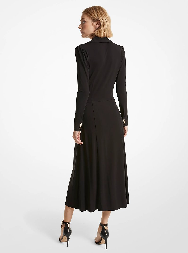Stretch Matte Jersey Dress in BLACK | Michael Kors