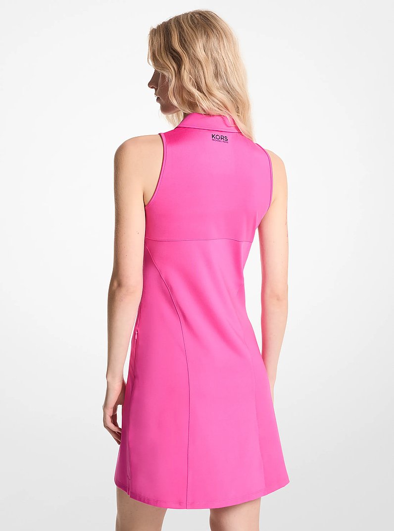 Robe polo de golf en tricot extensible &agrave; fermeture &eacute;clair in CERISE | Michael Kors