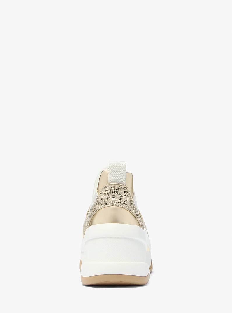 Sneaker Olympia in tessuto scuba metallizzato in ORO PALLIDO | Michael Kors