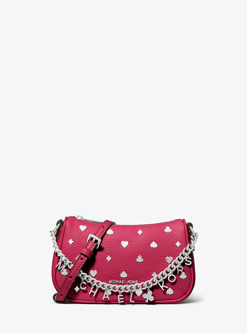 Carmela Small Embellished Convertible Crossbody Bag in DK RASPBERRY | Michael Kors