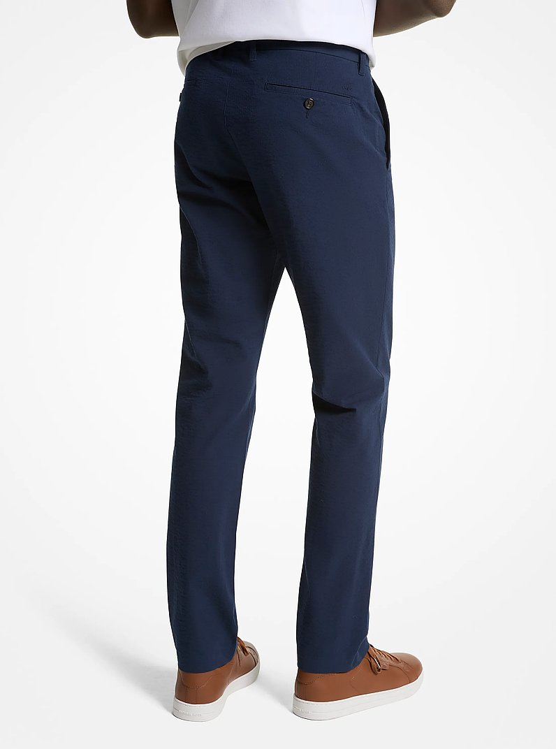 Slim-Fit Seersucker Chino Pants
