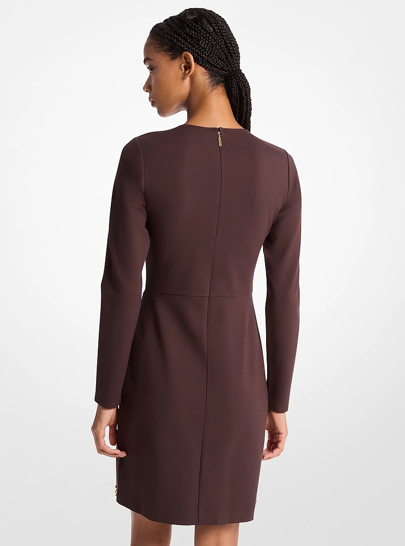 Robe Astor en tricot extensible &agrave; manches longues et &agrave; boutons