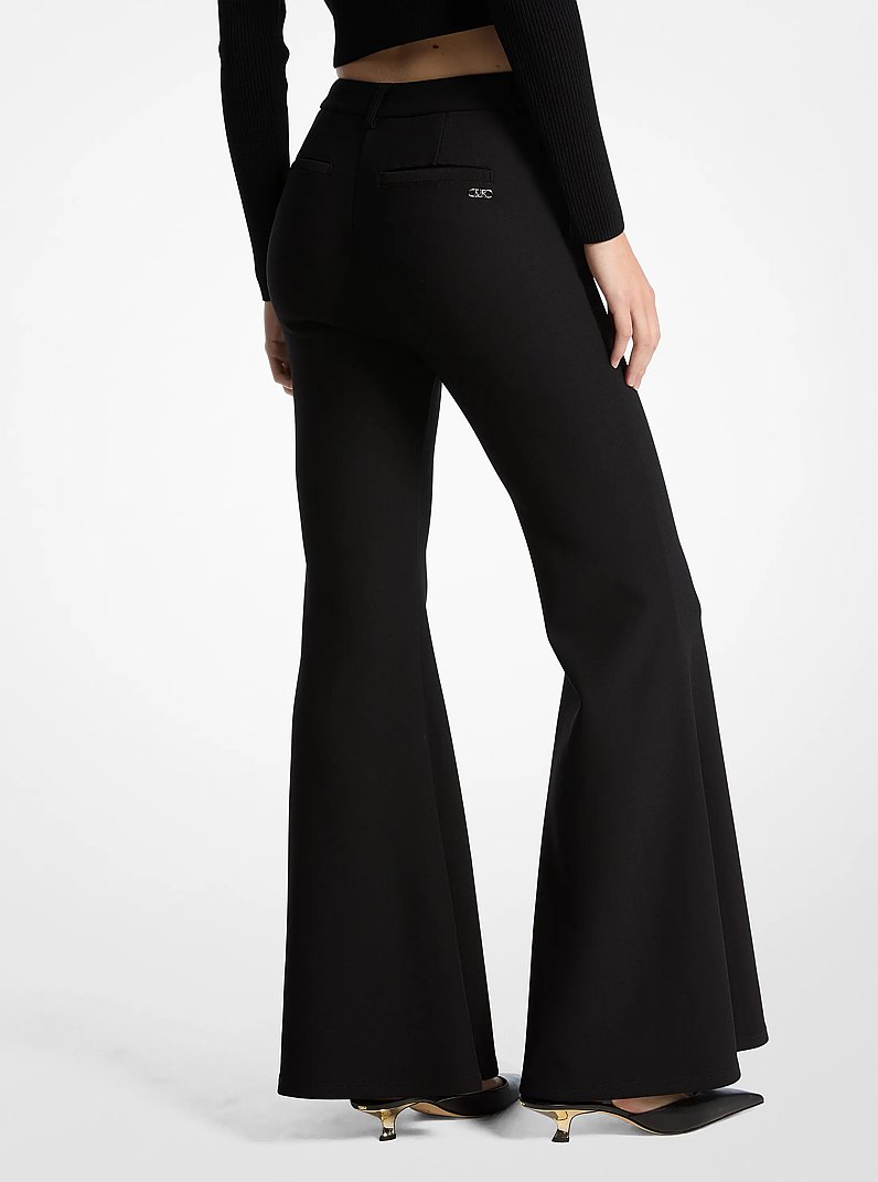 Double-Knit Crepe Flared Pants
