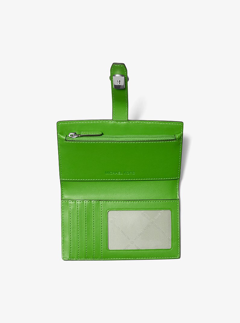 Greenwich Medium Zebra Signature Logo Wallet in JUNGLE | Michael Kors