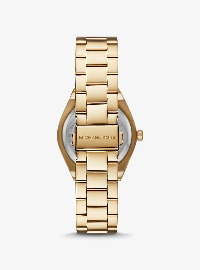 Lennox Animal Pav&eacute; Gold-Tone Watch in GOLD | Michael Kors