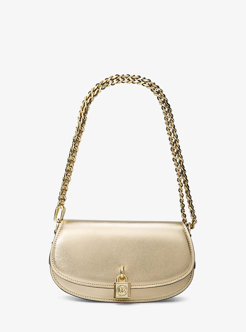 Bolso de hombro Mila peque&ntilde;o de piel metalizada