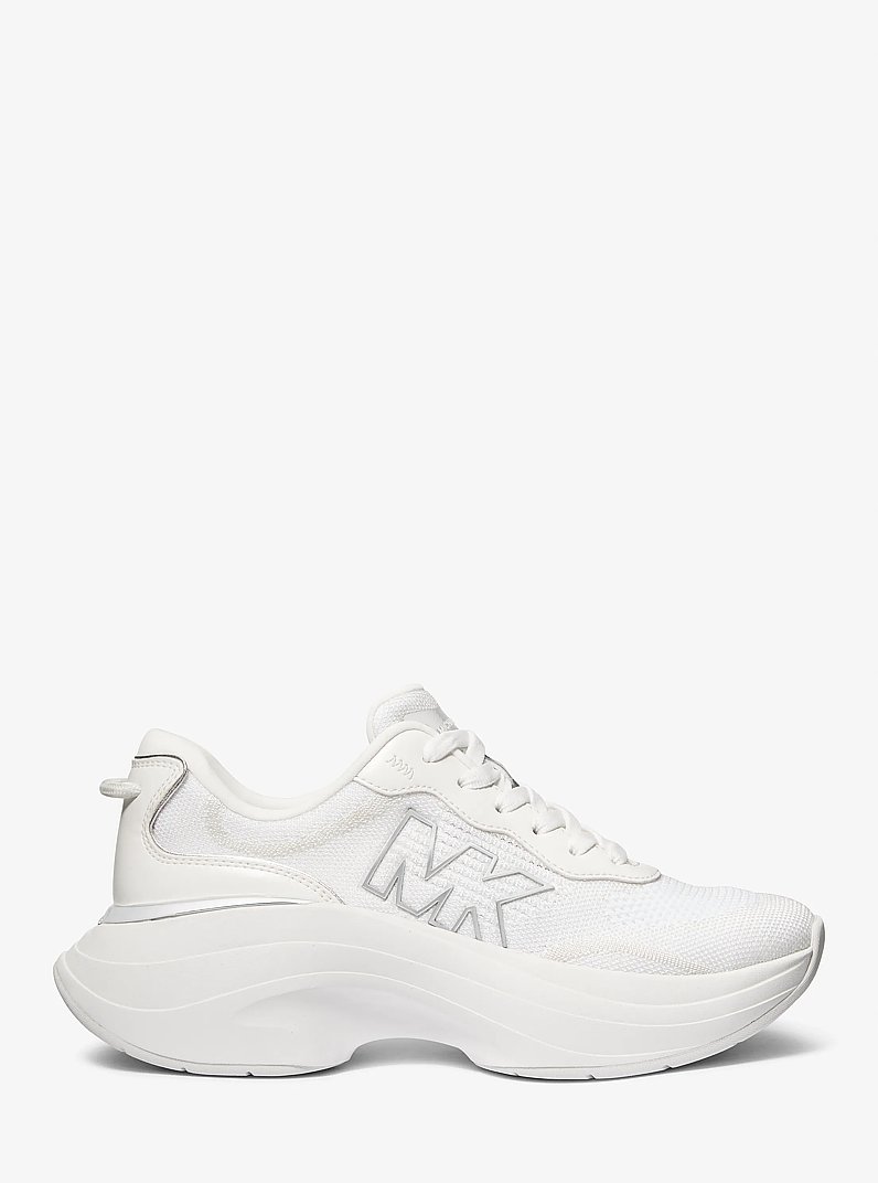 Athena Stretch Knit Trainer in OPTIC WHITE | Michael Kors