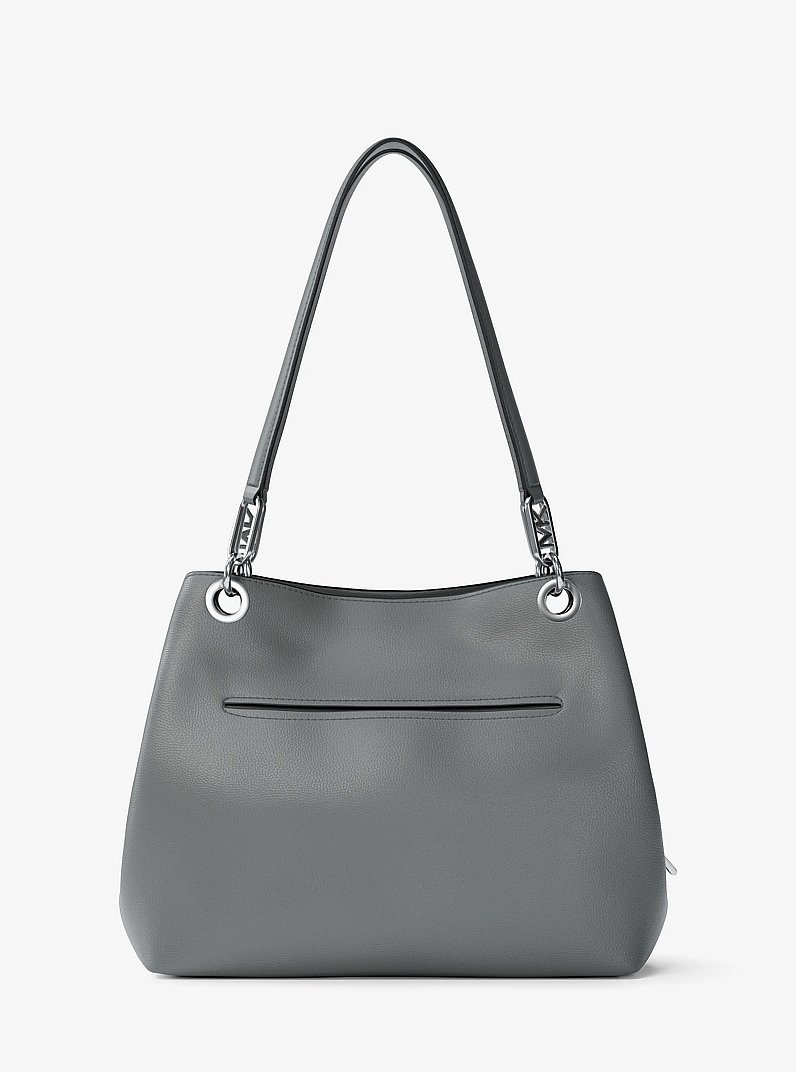 Kensington Large Pebbled Leather Tote Bag in STORM | Michael Kors