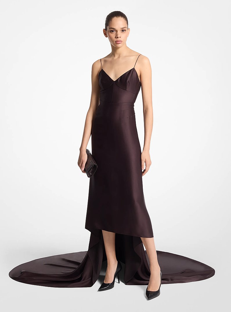 Satin Charmeuse Slip Gown in CHOCOLATE | Michael Kors