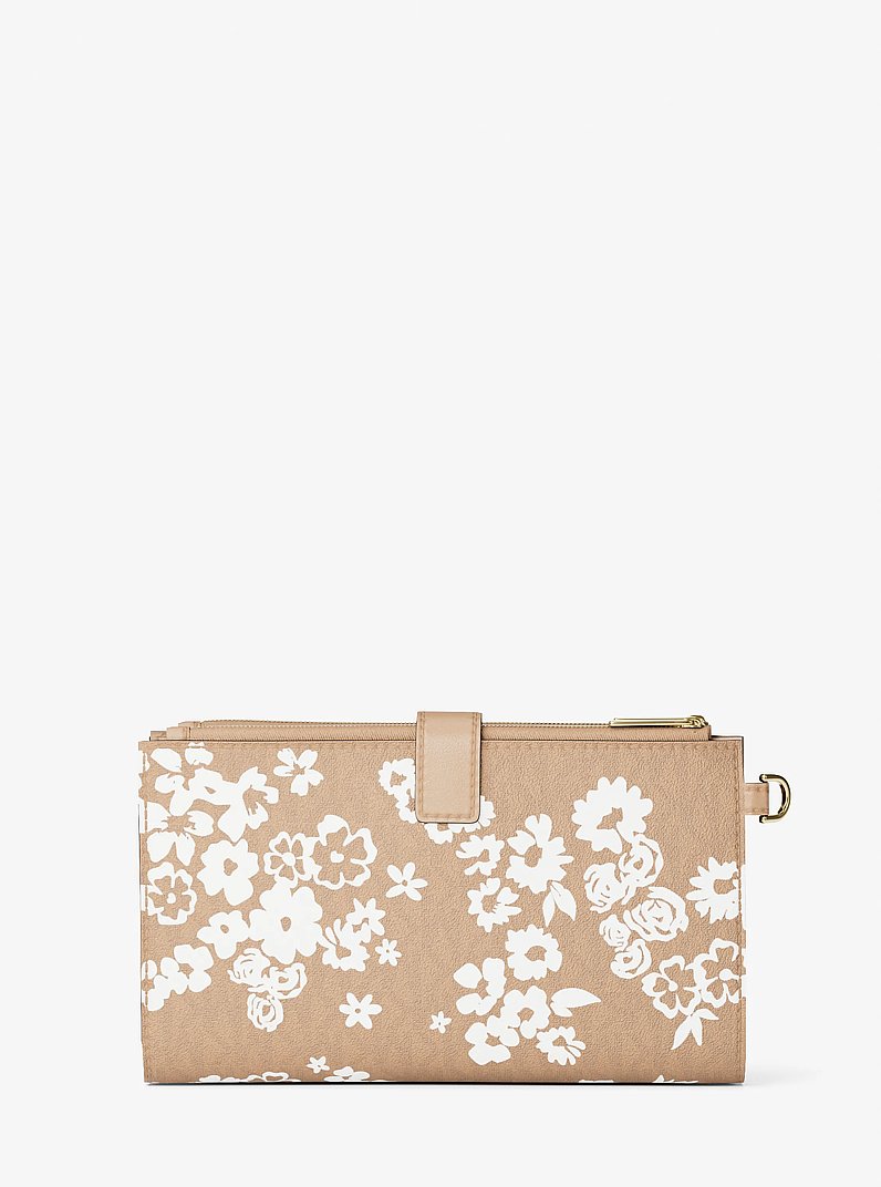 Bolso pulsera Jet Set Travel grande con logotipo exclusivo estampado in CAMEL | Michael Kors