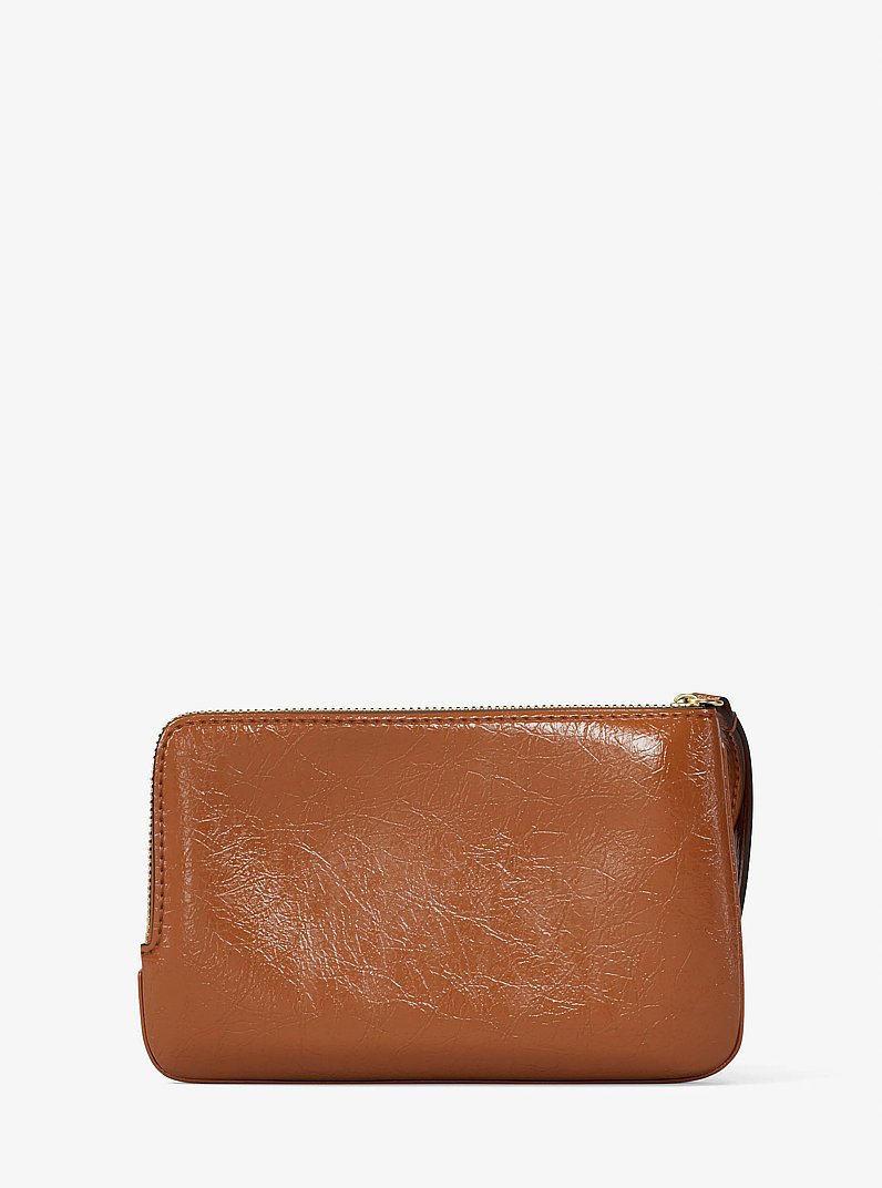 Bolso de pulsera Jet Set Travel peque&ntilde;o con acabado craquelado in LUGGAGE | Michael Kors