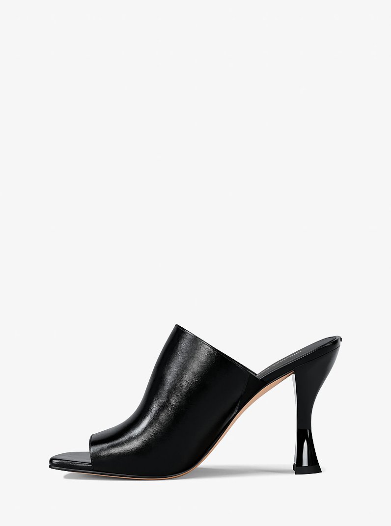 Haisley Leather Mule in BLACK | Michael Kors