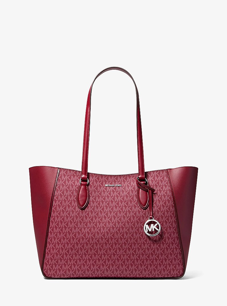 Jet Set Travel Large 3-in-1 Signature Logo Tote Bag in MAROON | Michael Kors