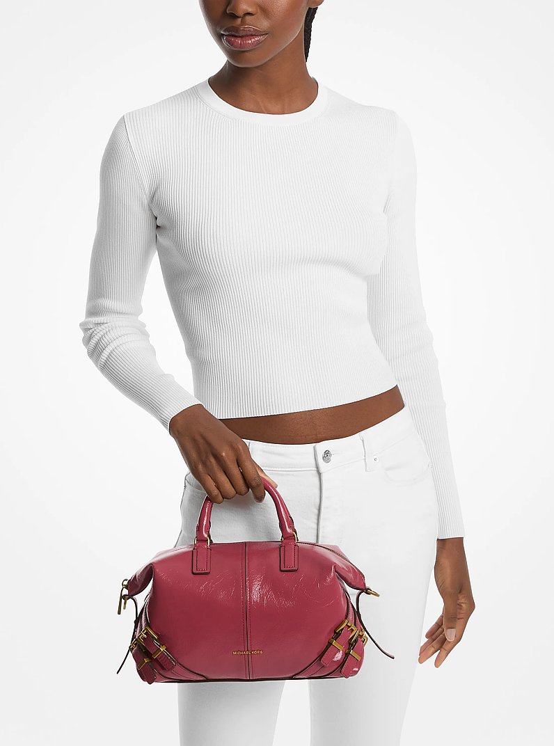 Bolso satchel Darrington peque&ntilde;o de piel cuarteada