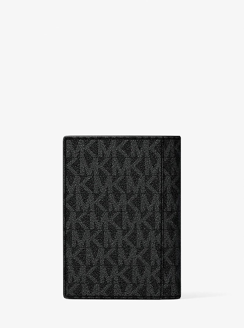 Hudson Signature Logo Folio Card Case  in BLACK | Michael Kors
