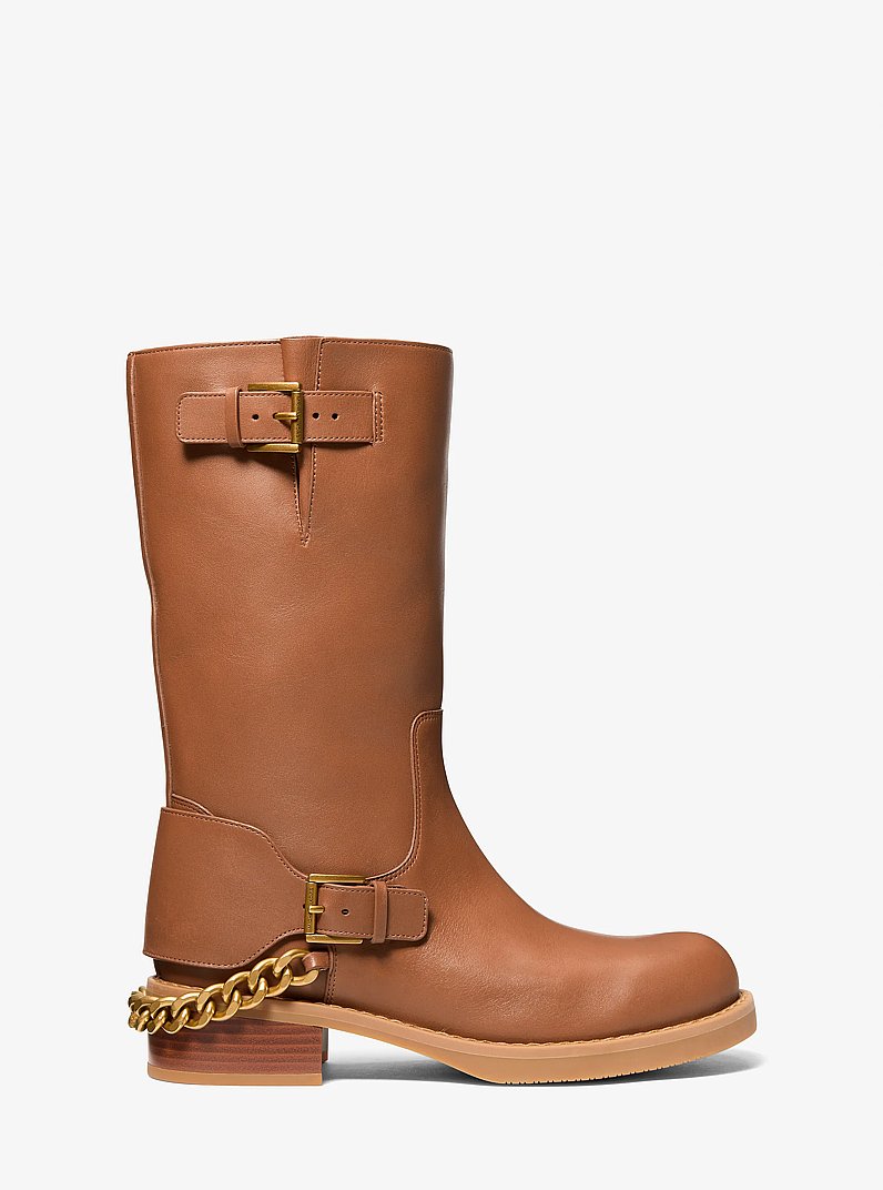 Cayden Leather Boot in LUGGAGE | Michael Kors