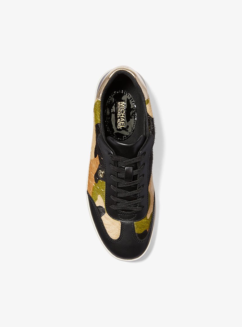 Scotty Camouflage Print Calf Hair Sneaker in Smoky Olive Multi | Michael Kors
