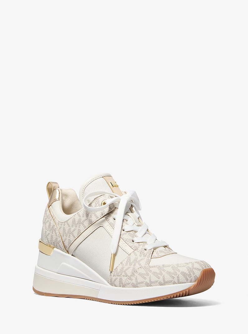 Georgie Signature Logo Trainer in VANILLA | Michael Kors