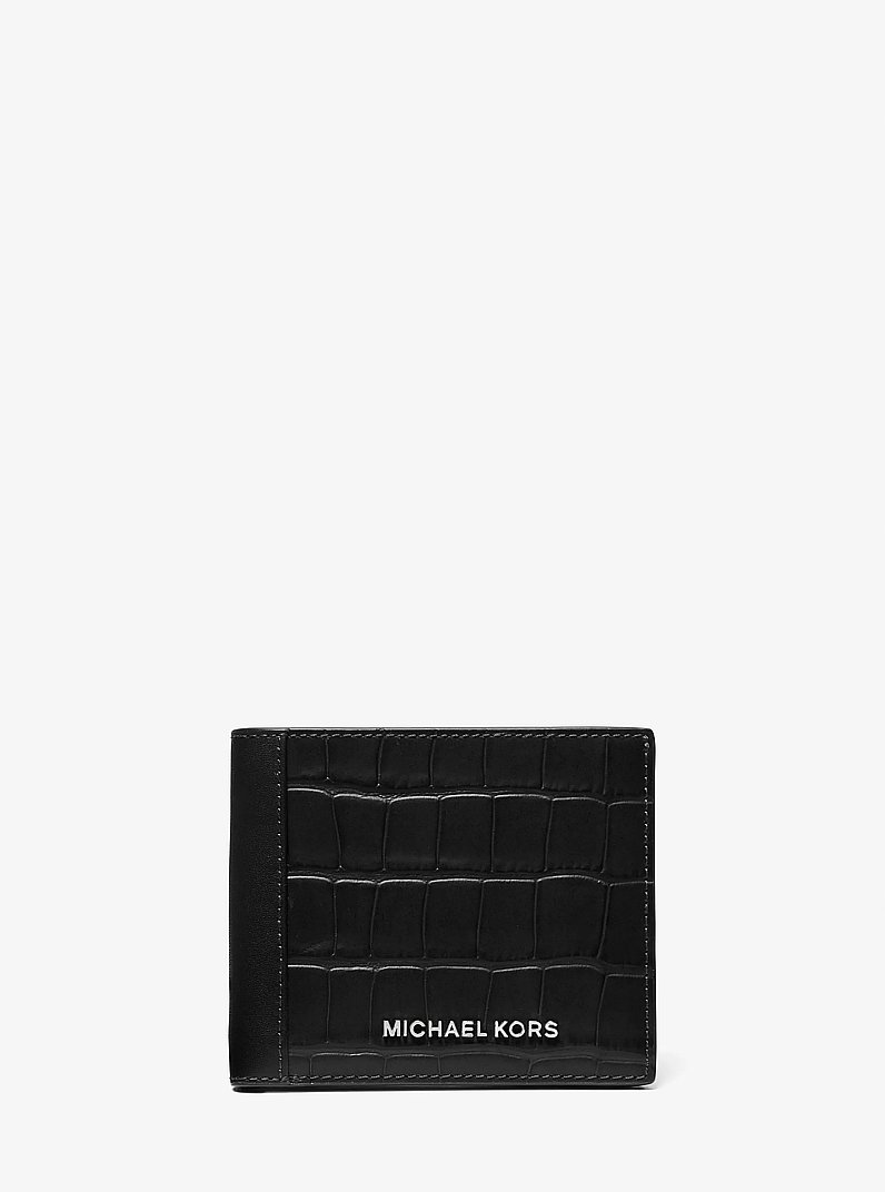 Hudson Crocodile Embossed Leather Billfold