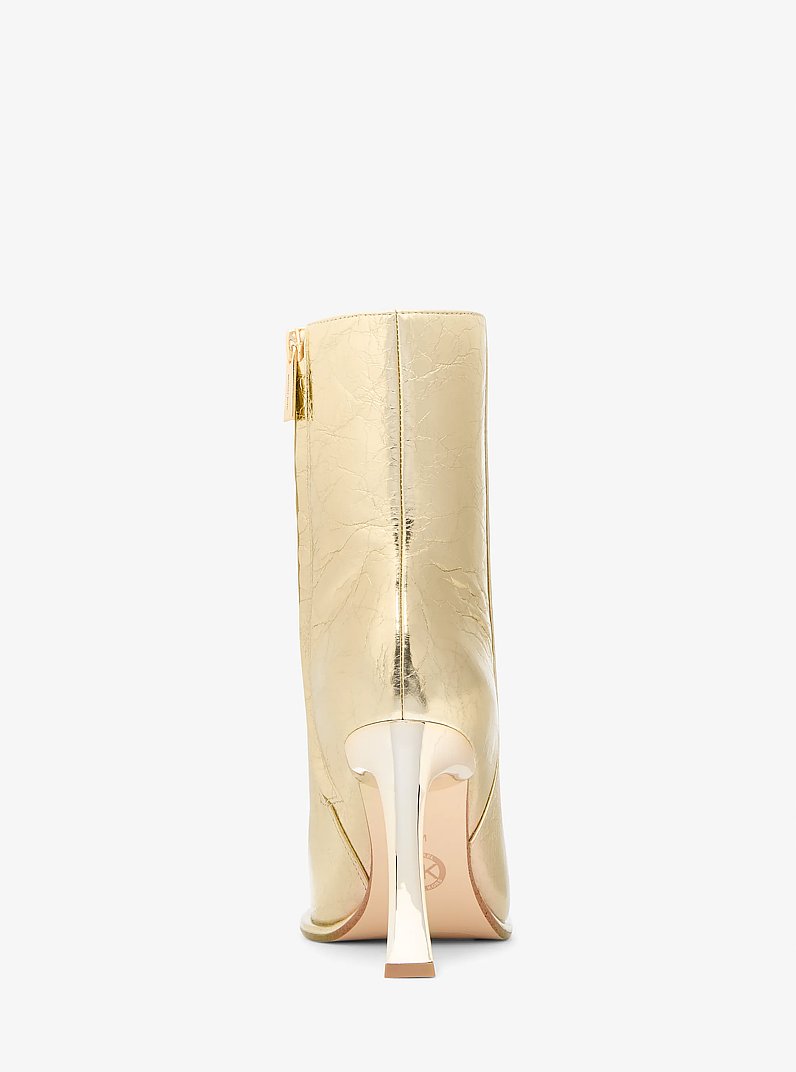 Kelsea Metallic Crackled Leather Boot in PALE GOLD | Michael Kors