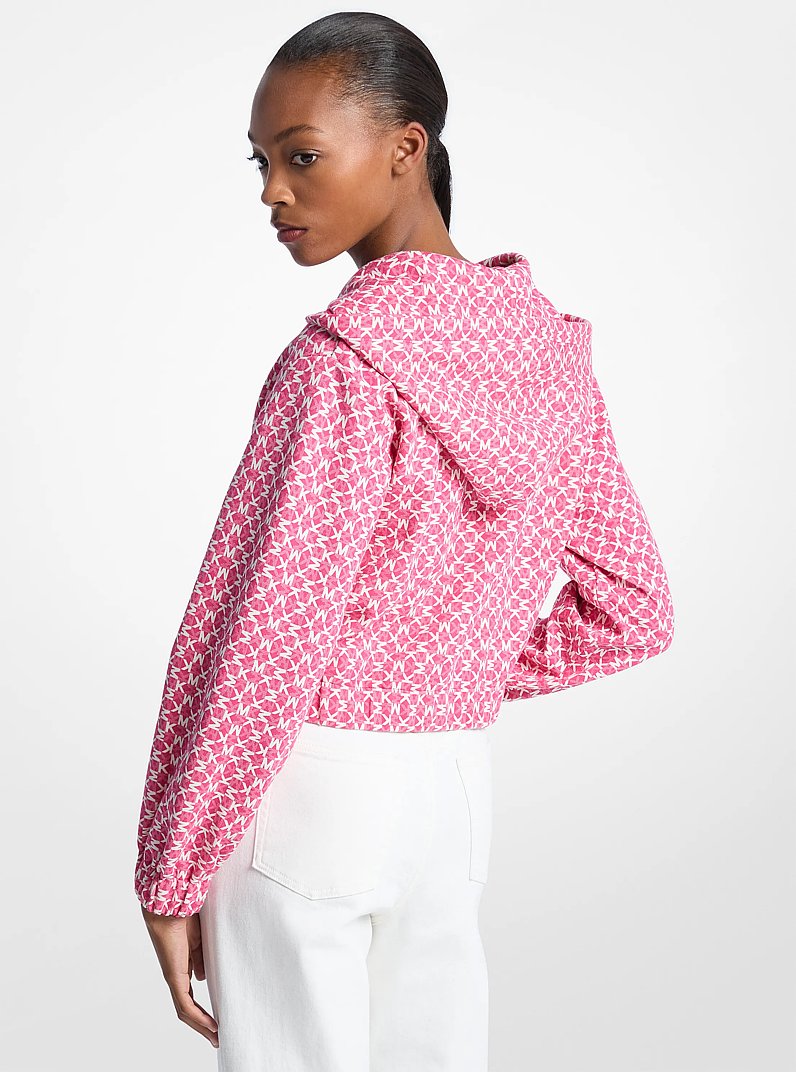 Graphic Logo Cotton Blend Jacket in HIBISCUS | Michael Kors