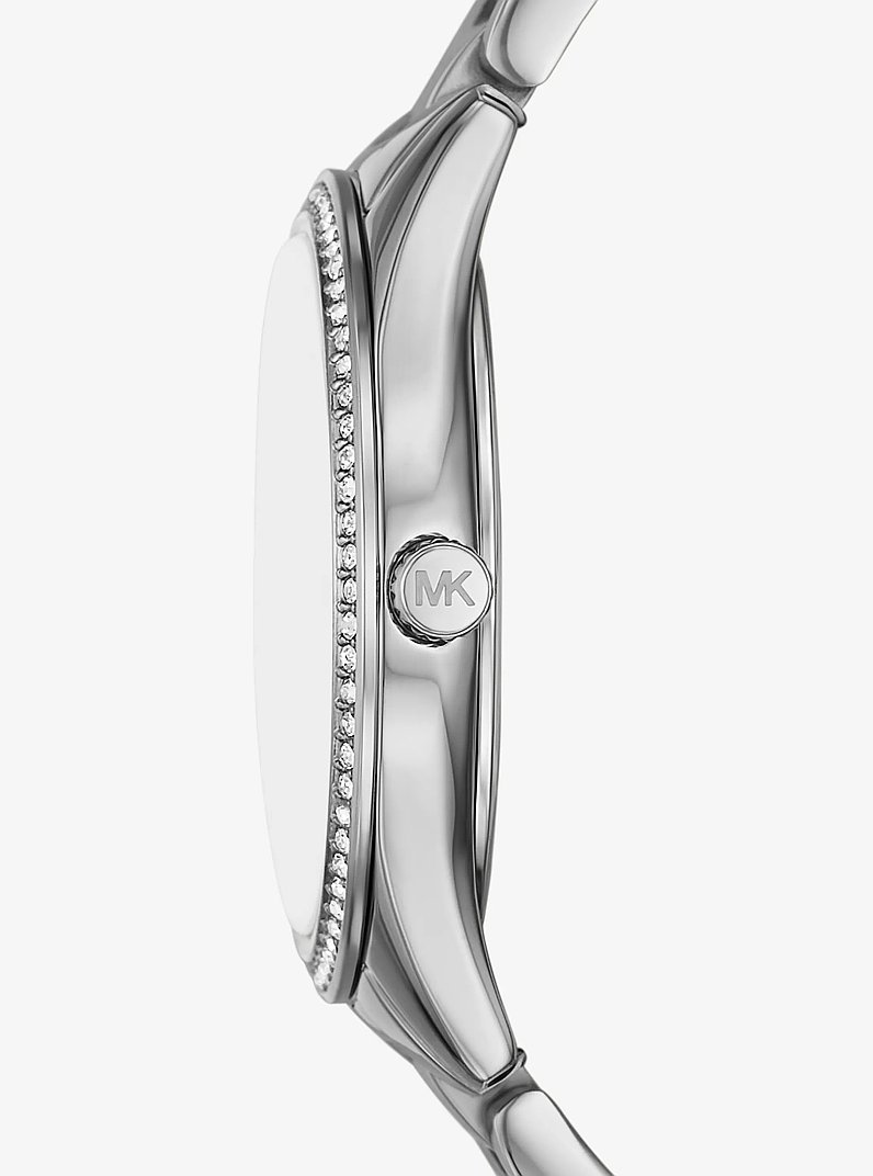Mini Lauryn Silver-Tone Watch and Jewelry Gift Set in SILVER | Michael Kors
