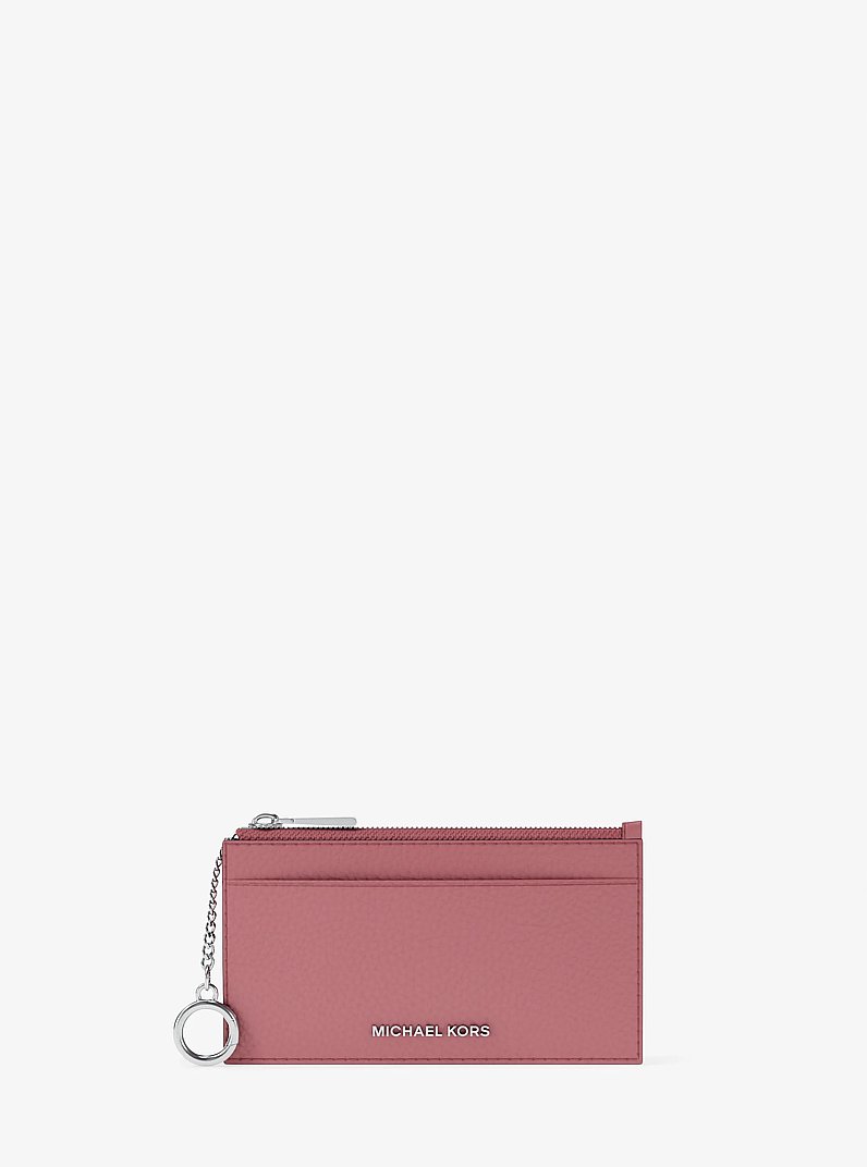 Jet Set Small Pebbled Leather Card Case in ROSEWOOD | Michael Kors