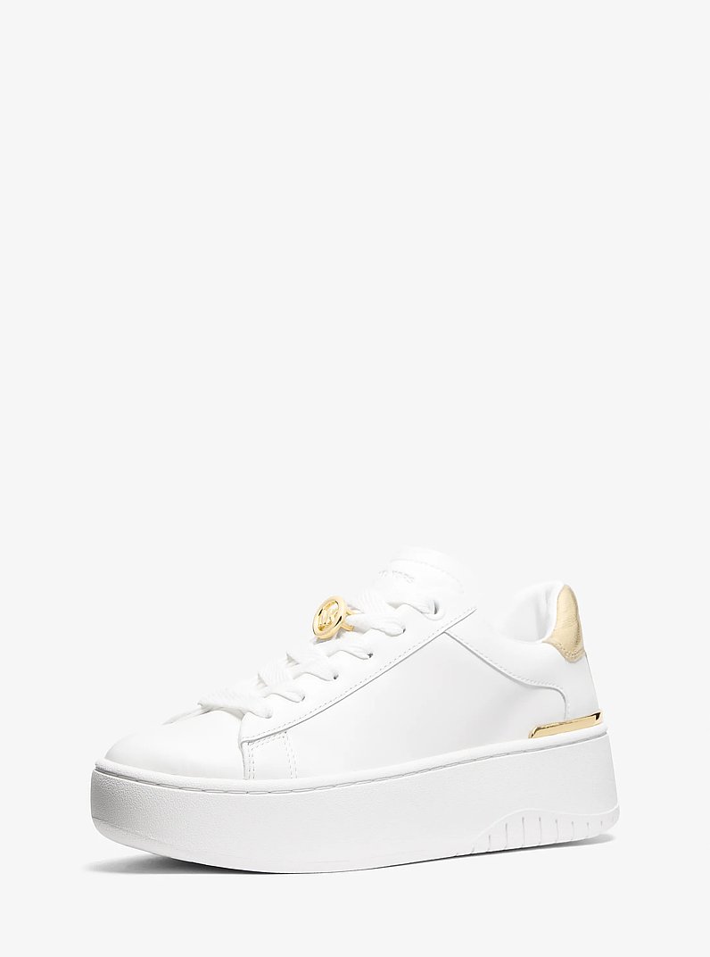 Dottie Leather Platform Sneaker in PALE GOLD | Michael Kors