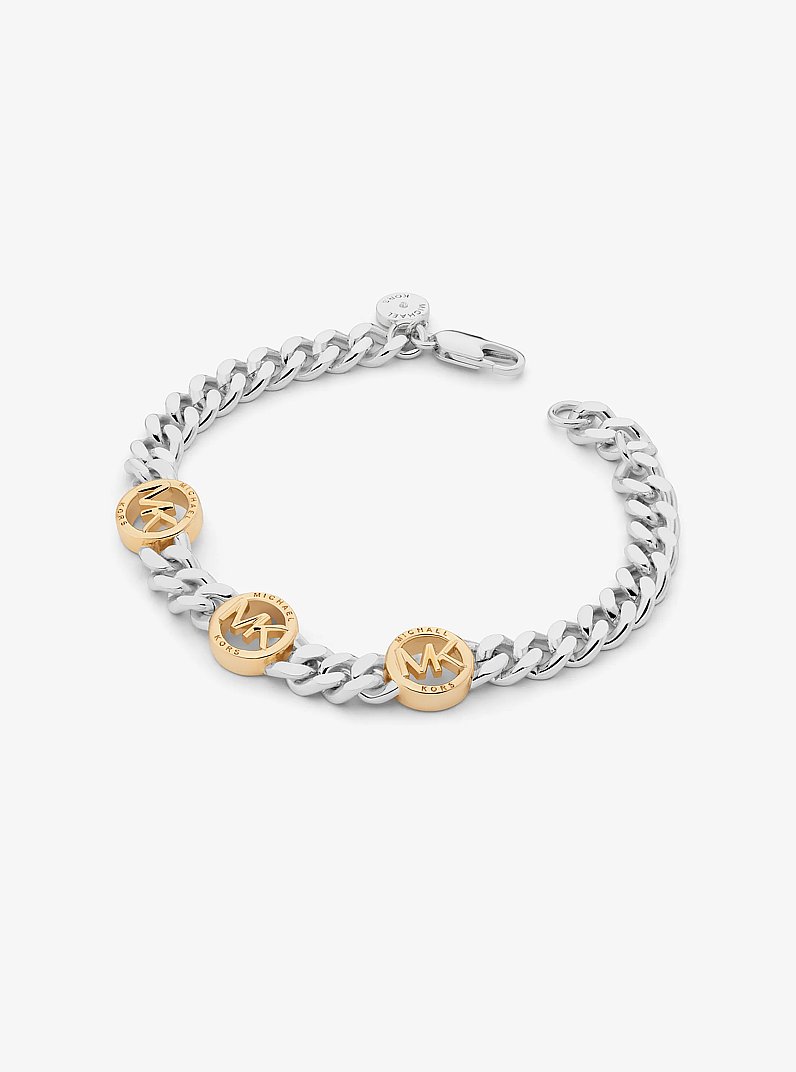 Logo Curb Link Bracelet in TWO TONE | Michael Kors