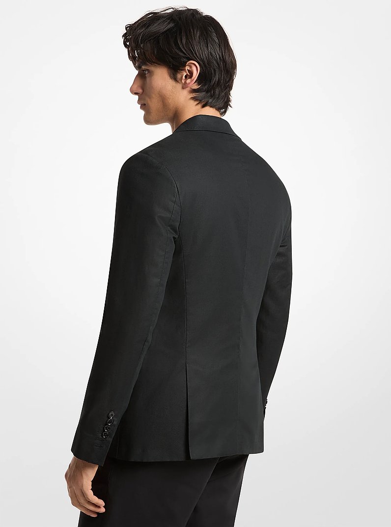 Linen And Cotton Blazer in BLACK | Michael Kors