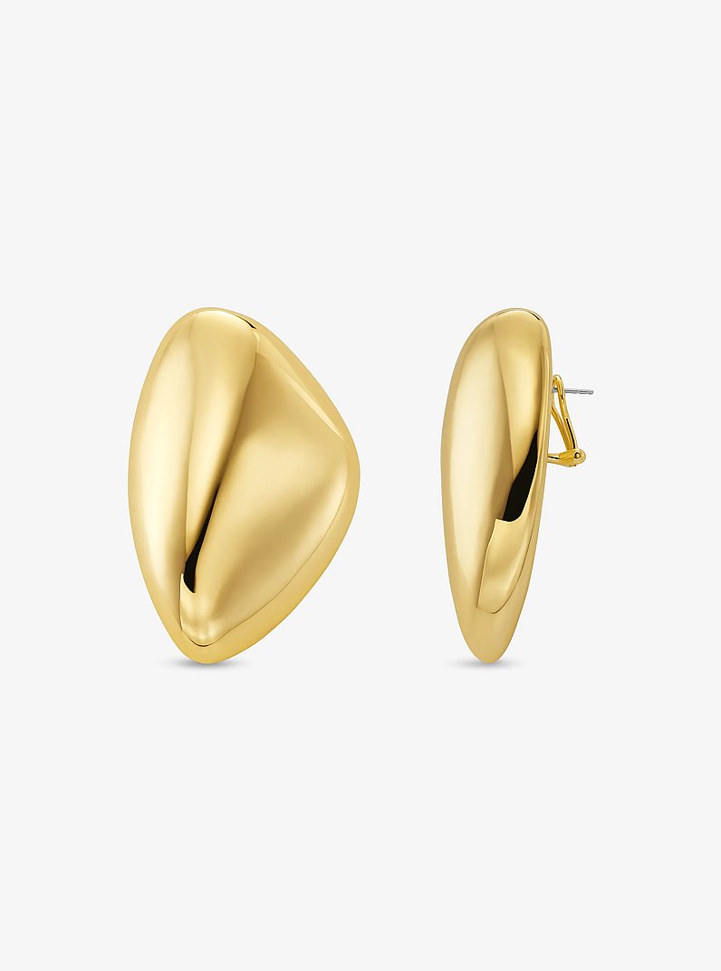 Large Precious Metal-Plated Brass Pebble Earrings in GOLD | Michael Kors