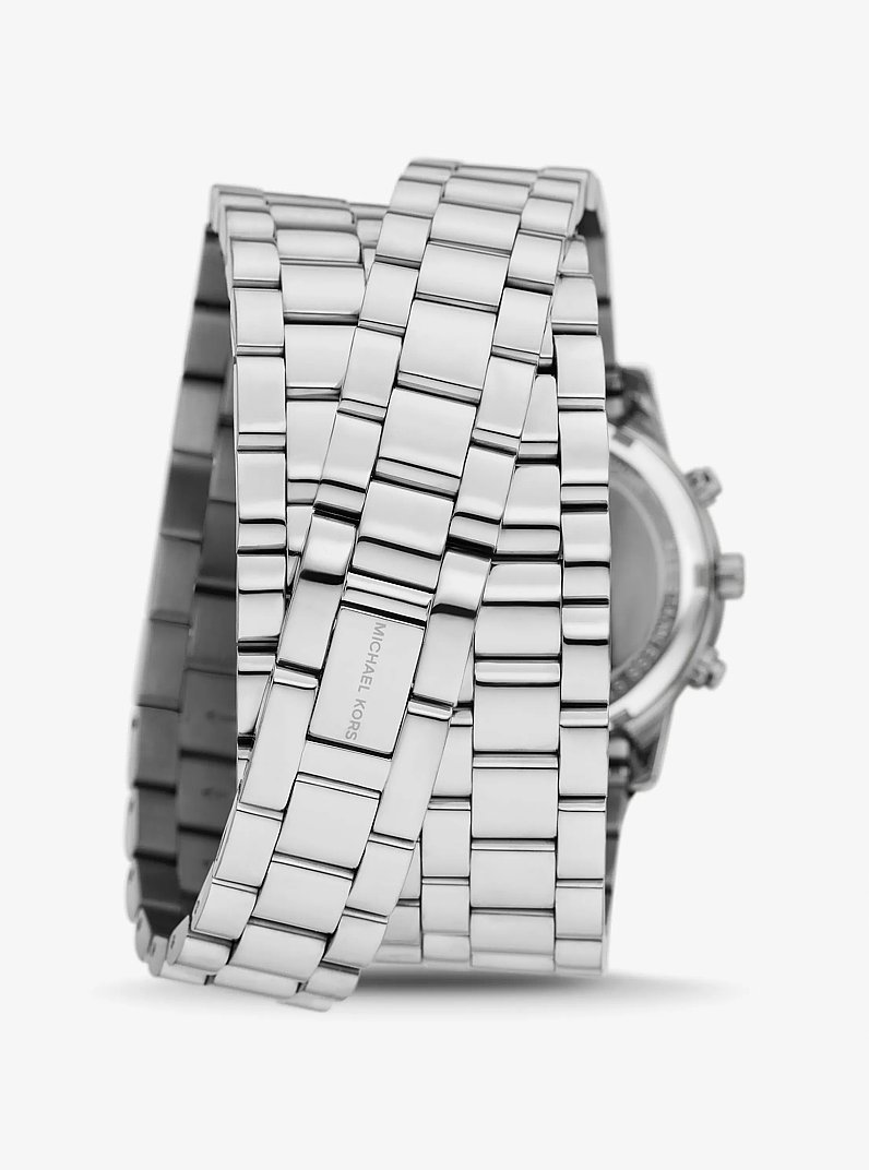 Runway Rhodium-Plated Stainless Steel Triple Wrap Watch in SILVER | Michael Kors