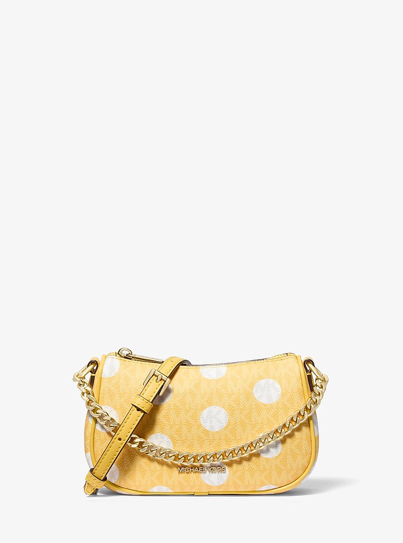 Bolso pochette Carmela peque&ntilde;o con lunares y logotipo exclusivo in AMARILLO MARGARITA | Michael Kors