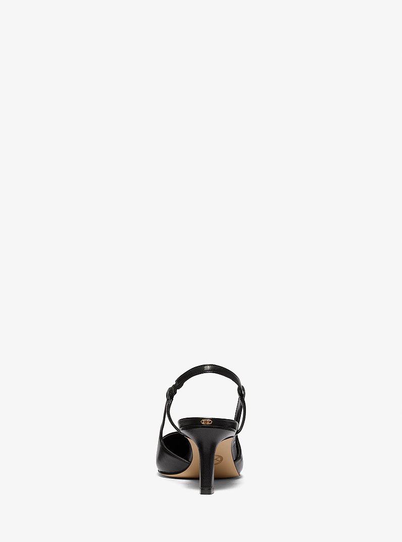 Alora Leather Slingback Pump in BLACK | Michael Kors