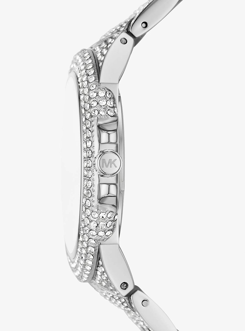 Reloj Camille oversize en tono plateado con incrustaciones in PLATEADO | Michael Kors