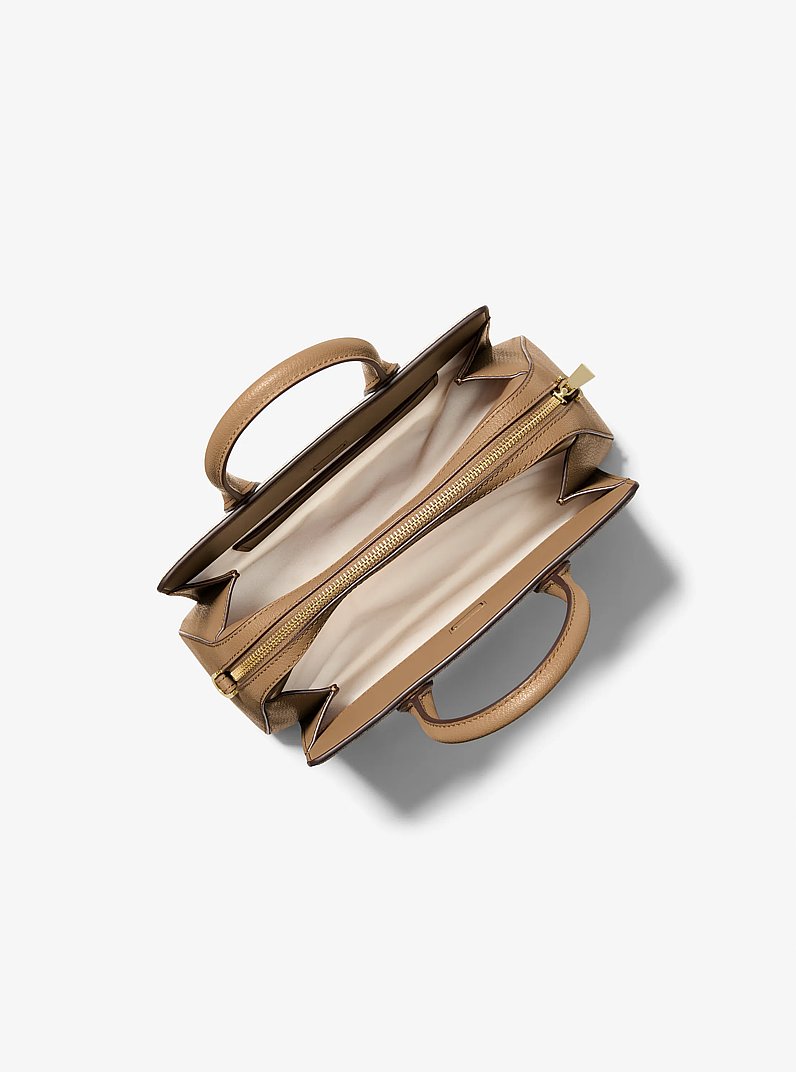 Bolso satchel Laila peque&ntilde;o con logotipo in C&Aacute;SCARA | Michael Kors