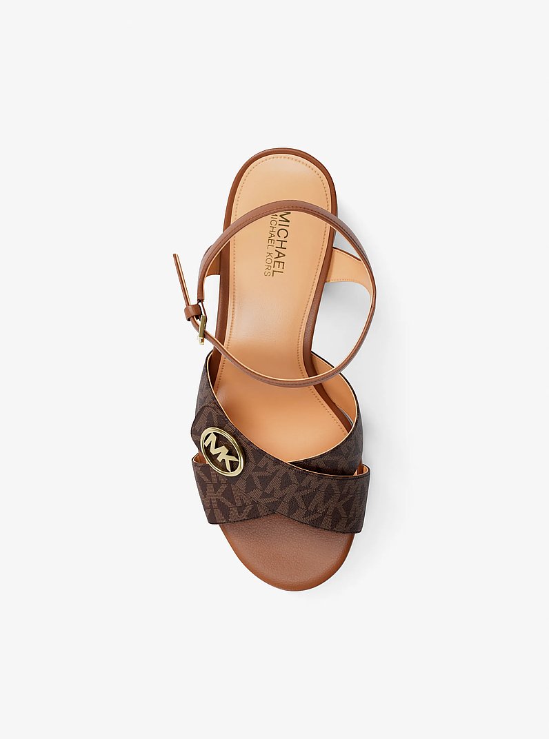 Hannah Signature Logo Platform Sandal in MARR&Oacute;N | Michael Kors