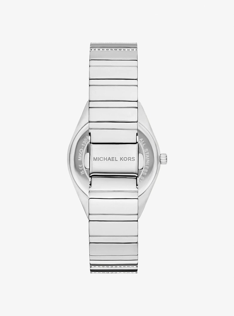 Mini Lennox Pav&eacute; Silver-Tone Watch in SILVER | Michael Kors