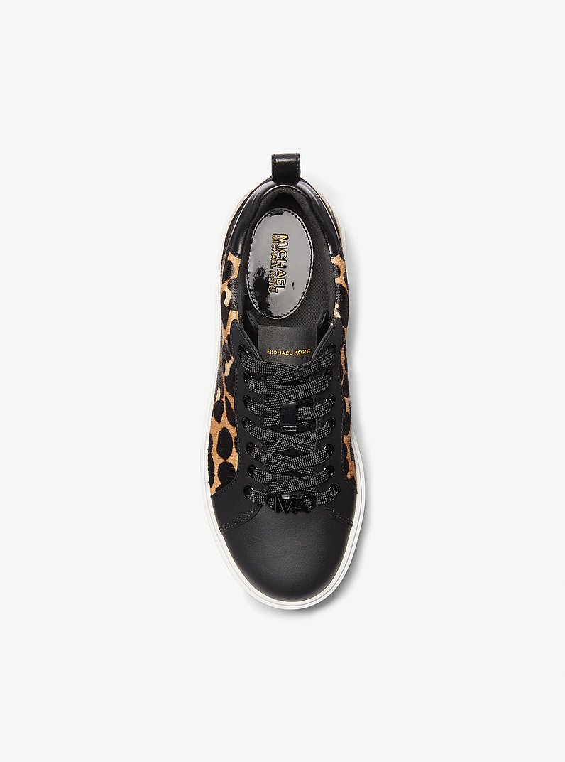 Emmett Animal Print Calf Hair and Leather Sneaker