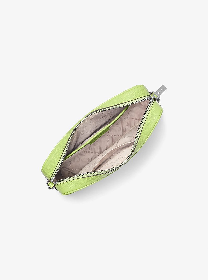 Fulton Large Pebbled Leather Camera Bag in BRT LIMEADE | Michael Kors